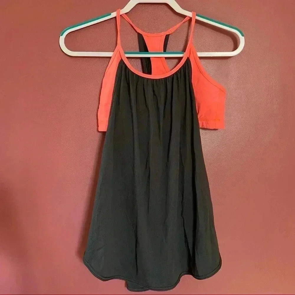 Lululemon Orange & Gray Tank